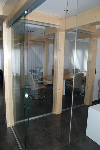 Zabudowa szklana, montaż w listwach 38mm